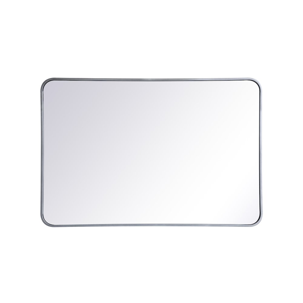 Soft corner metal rectangular mirror 27x40 inch in Silver
