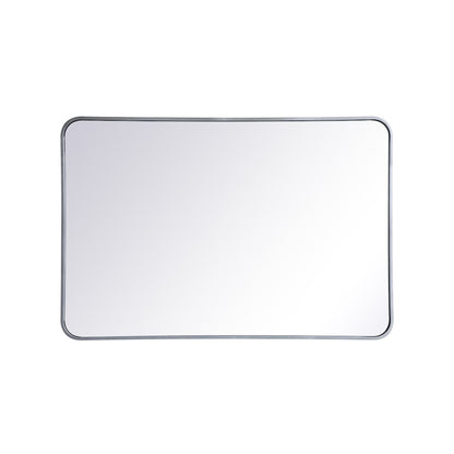Soft corner metal rectangular mirror 27x40 inch in Silver