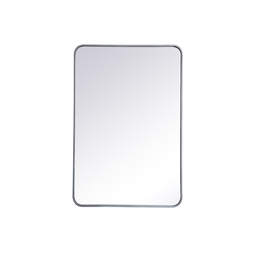 Soft corner metal rectangular mirror 27x40 inch in Silver