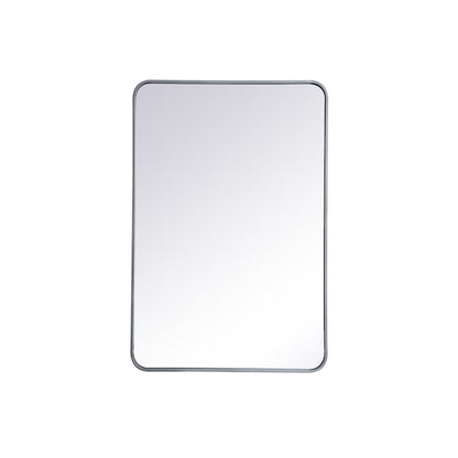 Soft corner metal rectangular mirror 27x40 inch in Silver