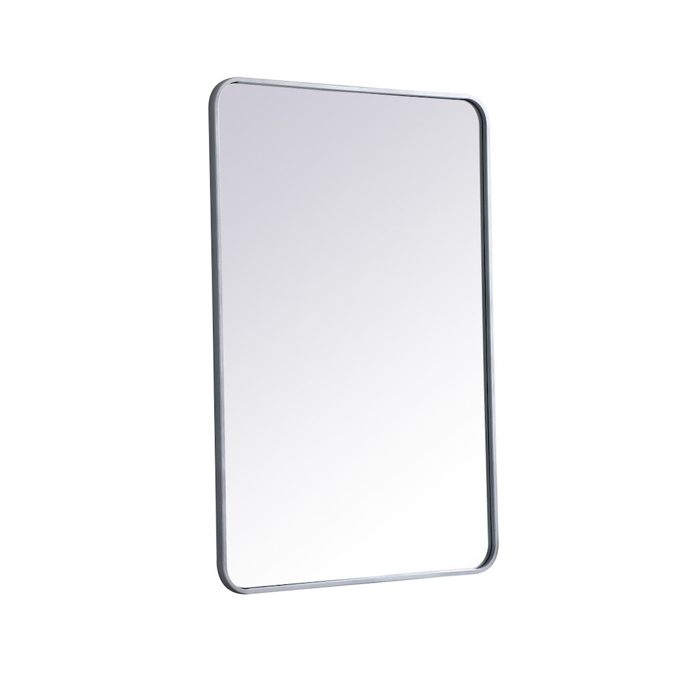 Soft corner metal rectangular mirror 27x40 inch in Silver