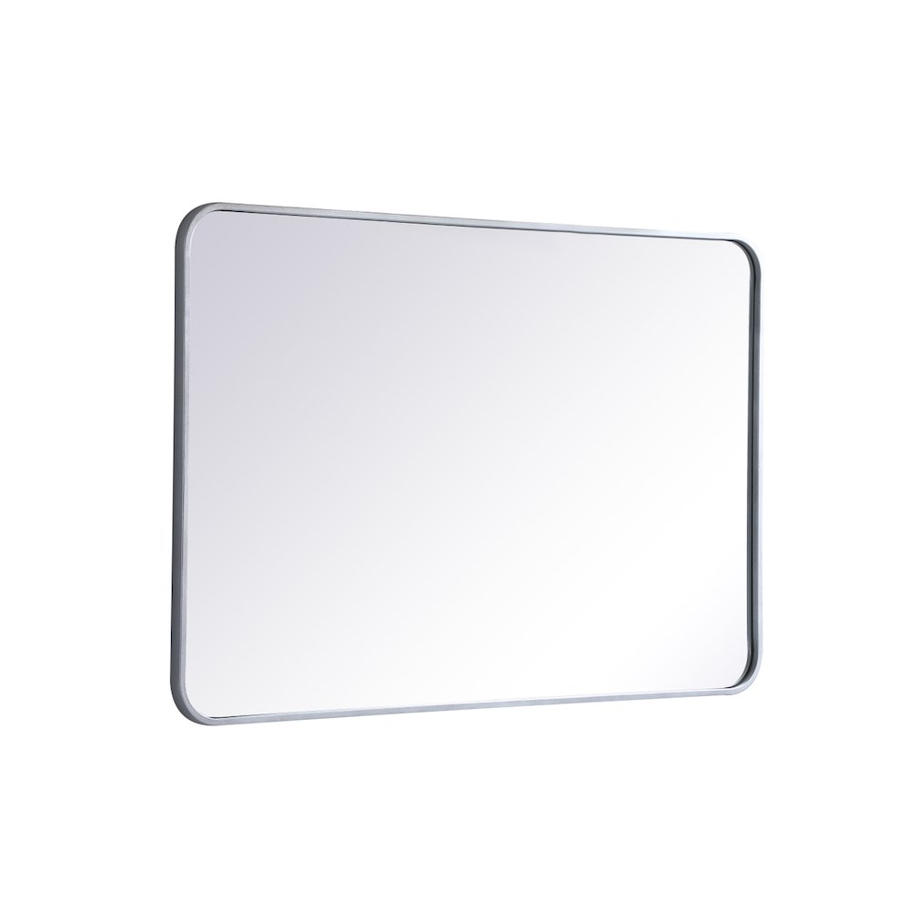 Soft corner metal rectangular mirror 27x40 inch in Silver