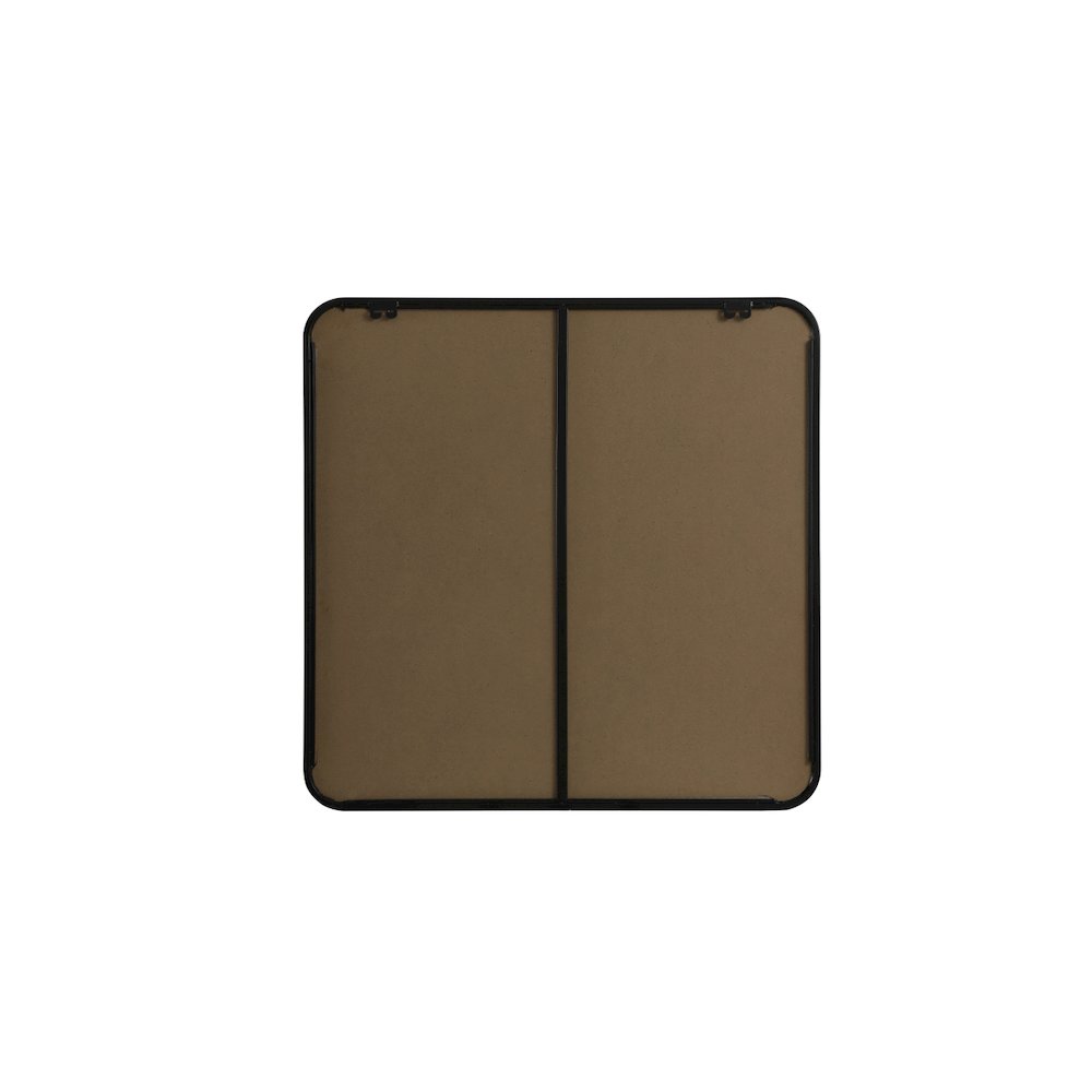 Soft corner metal square mirror 30x30 inch in Black