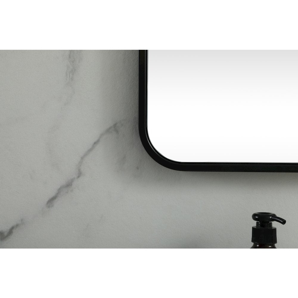 Soft corner metal square mirror 30x30 inch in Black