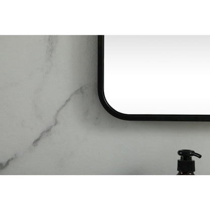 Soft corner metal square mirror 30x30 inch in Black