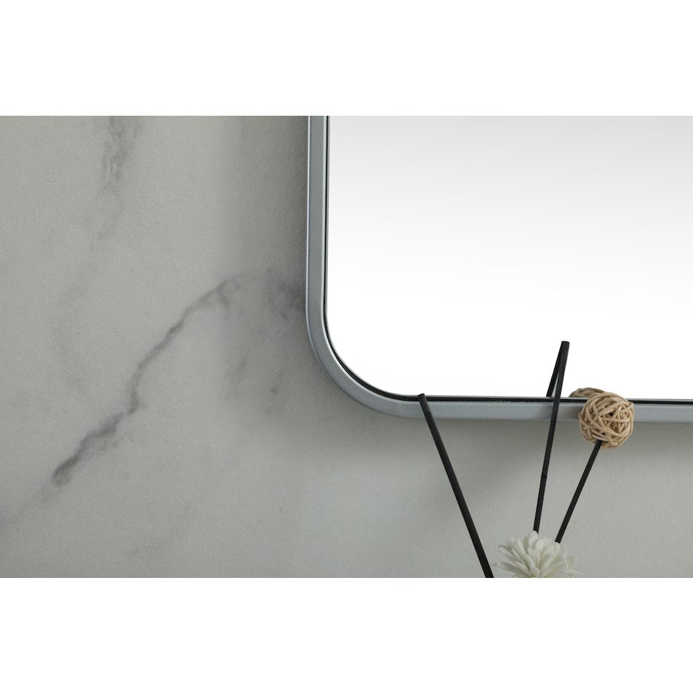 Soft corner metal square mirror 30x30 inch in Silver