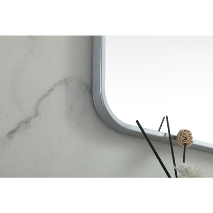 Soft corner metal square mirror 30x30 inch in Silver