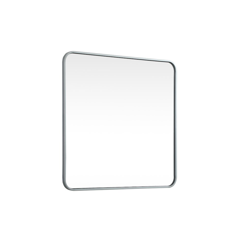 Soft corner metal square mirror 30x30 inch in Silver