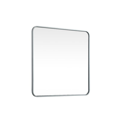 Soft corner metal square mirror 30x30 inch in Silver