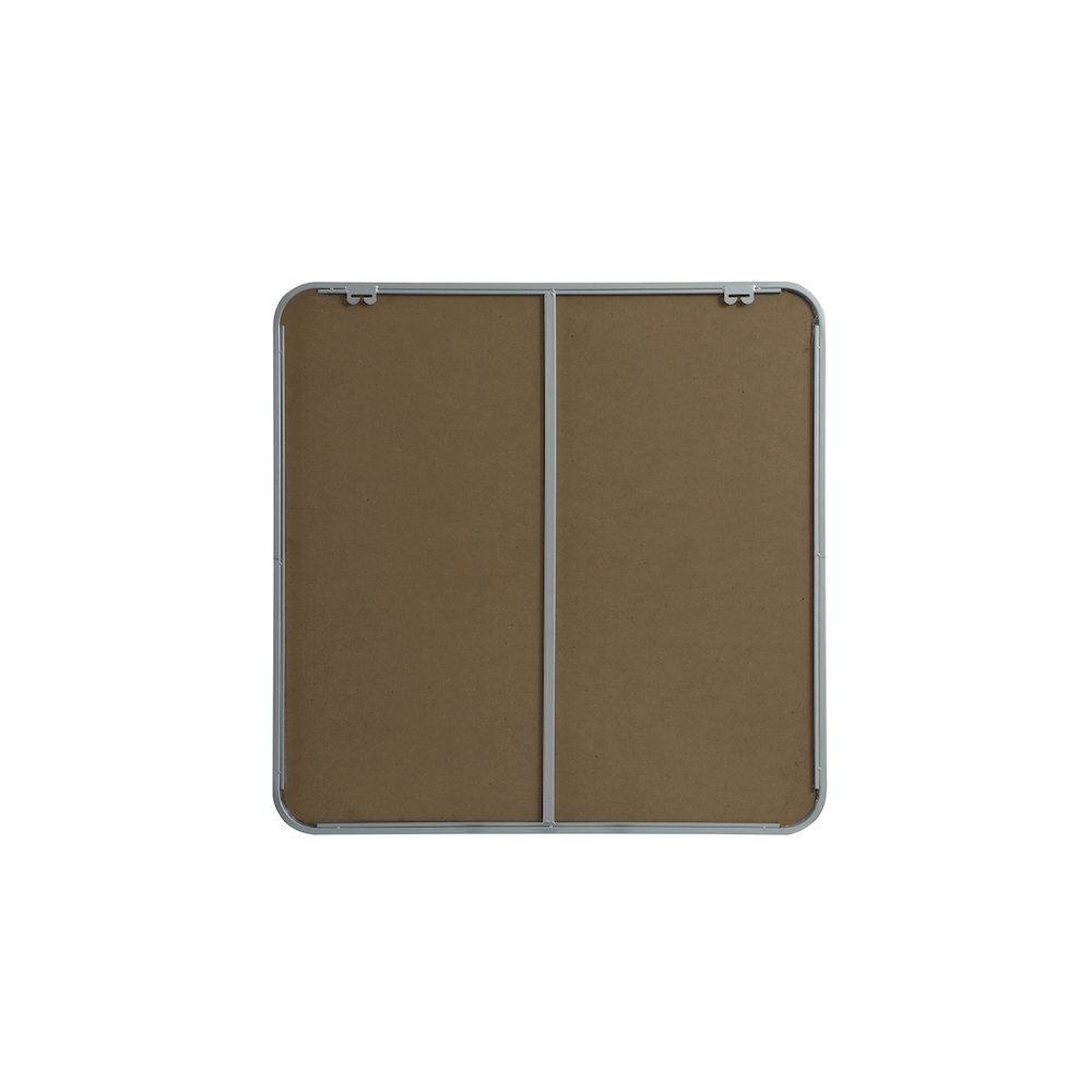 Soft corner metal square mirror 30x30 inch in Silver