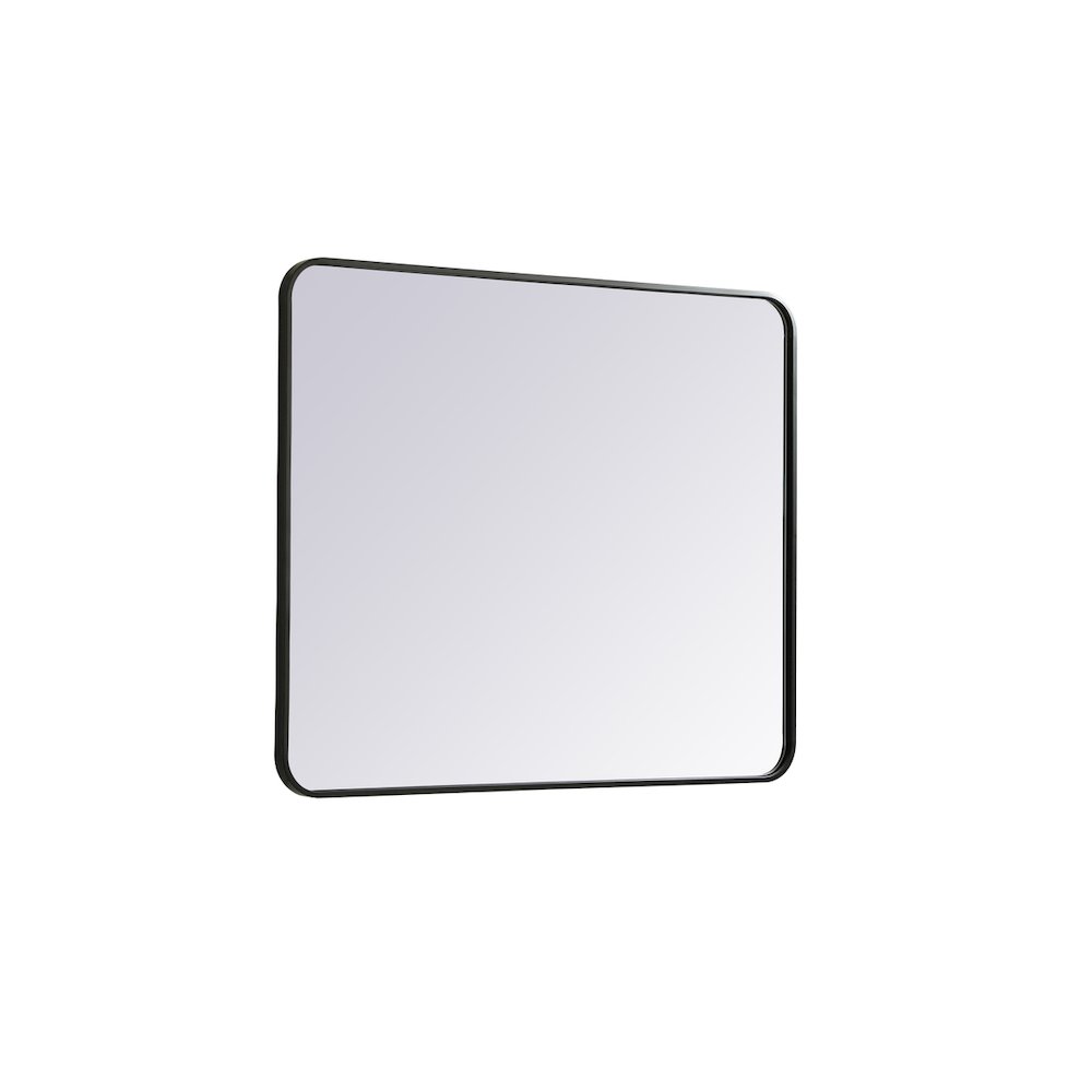 Soft corner metal rectangular mirror 30x36 inch in Black