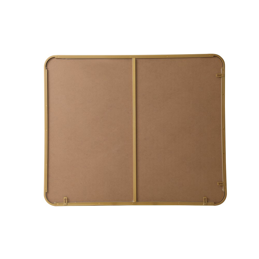 Soft corner metal rectangular mirror 30x36 inch in Brass