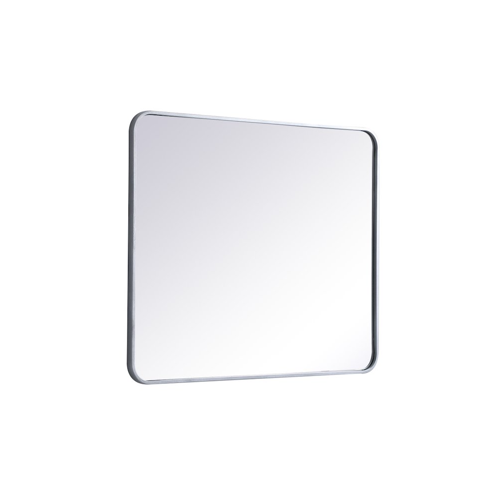 Soft corner metal rectangular mirror 30x36 inch in Silver