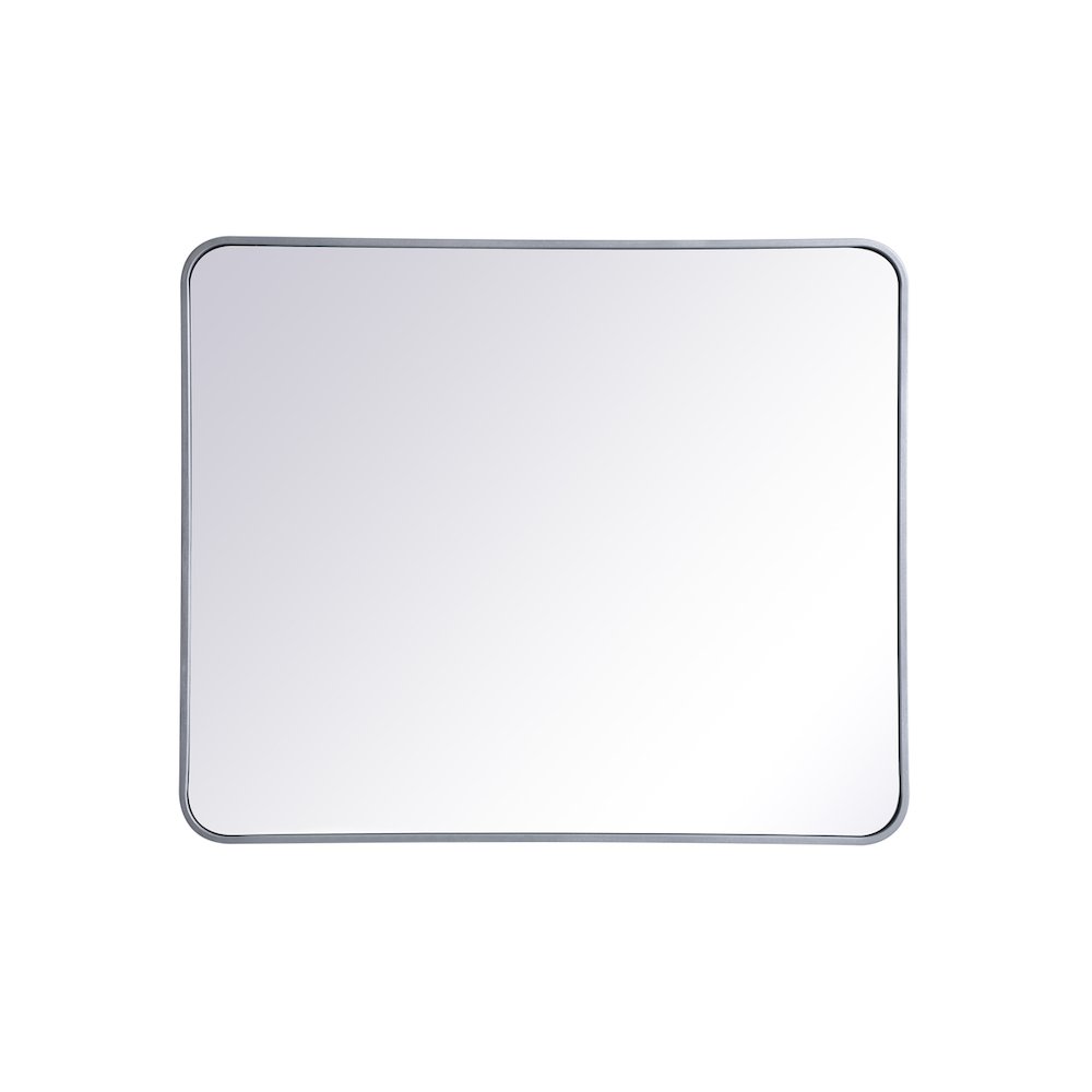 Soft corner metal rectangular mirror 30x36 inch in Silver