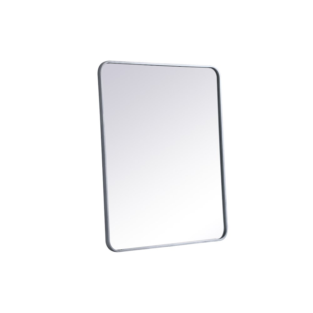 Soft corner metal rectangular mirror 30x36 inch in Silver