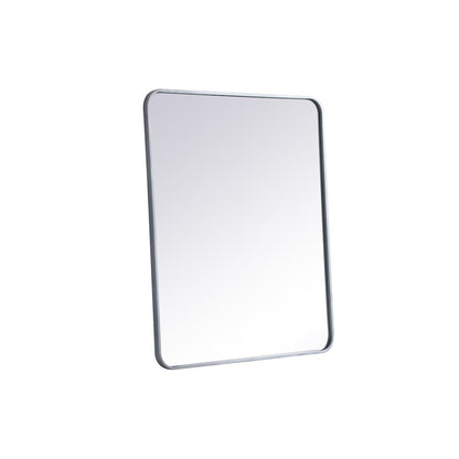 Soft corner metal rectangular mirror 30x36 inch in Silver