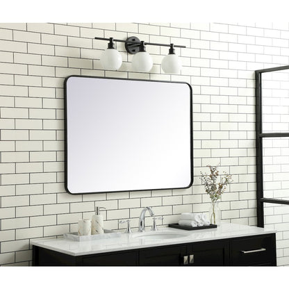 Soft corner metal rectangular mirror 30x40 inch in Black