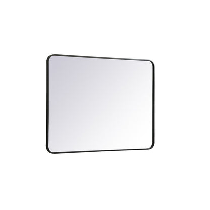 Soft corner metal rectangular mirror 30x40 inch in Black