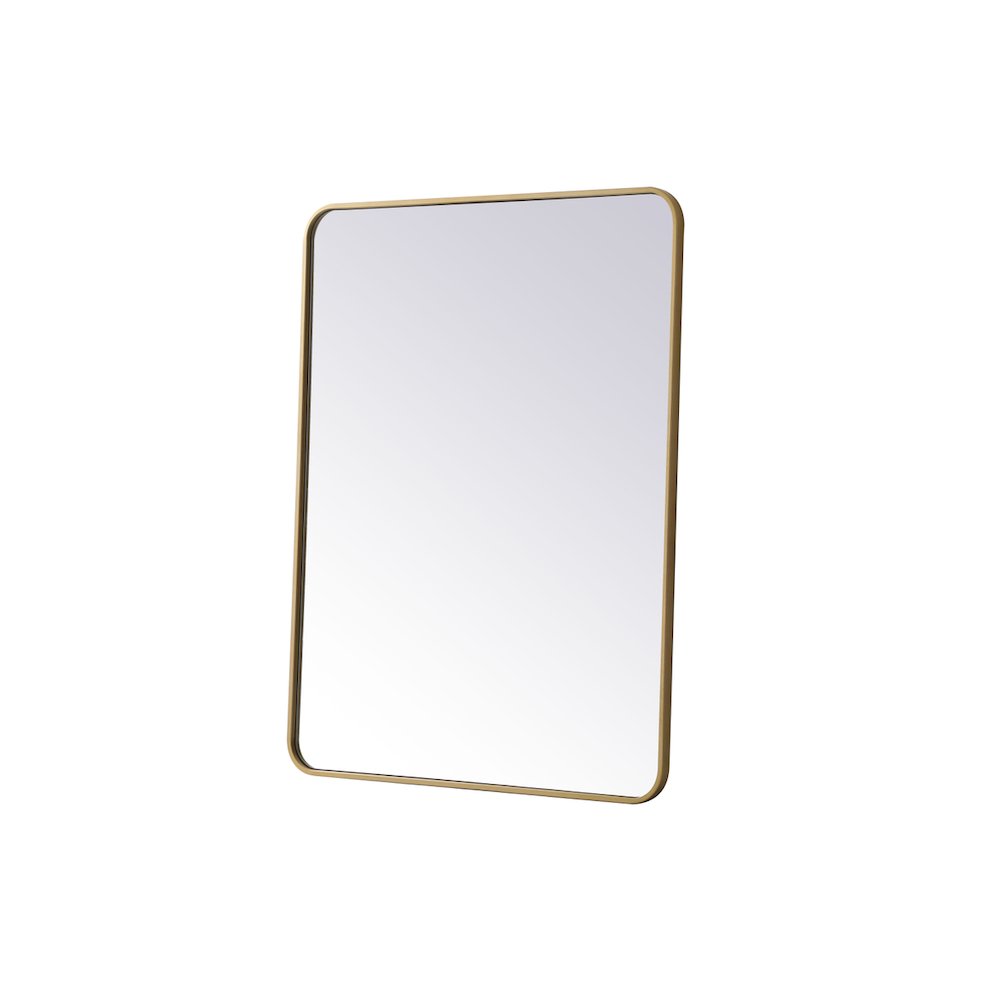 Soft corner metal rectangular mirror 30x40 inch in Brass