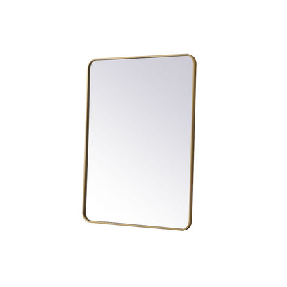 Soft corner metal rectangular mirror 30x40 inch in Brass