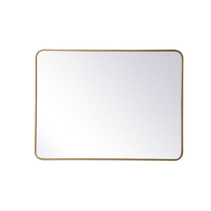 Soft corner metal rectangular mirror 30x40 inch in Brass