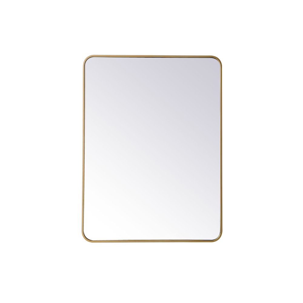 Soft corner metal rectangular mirror 30x40 inch in Brass