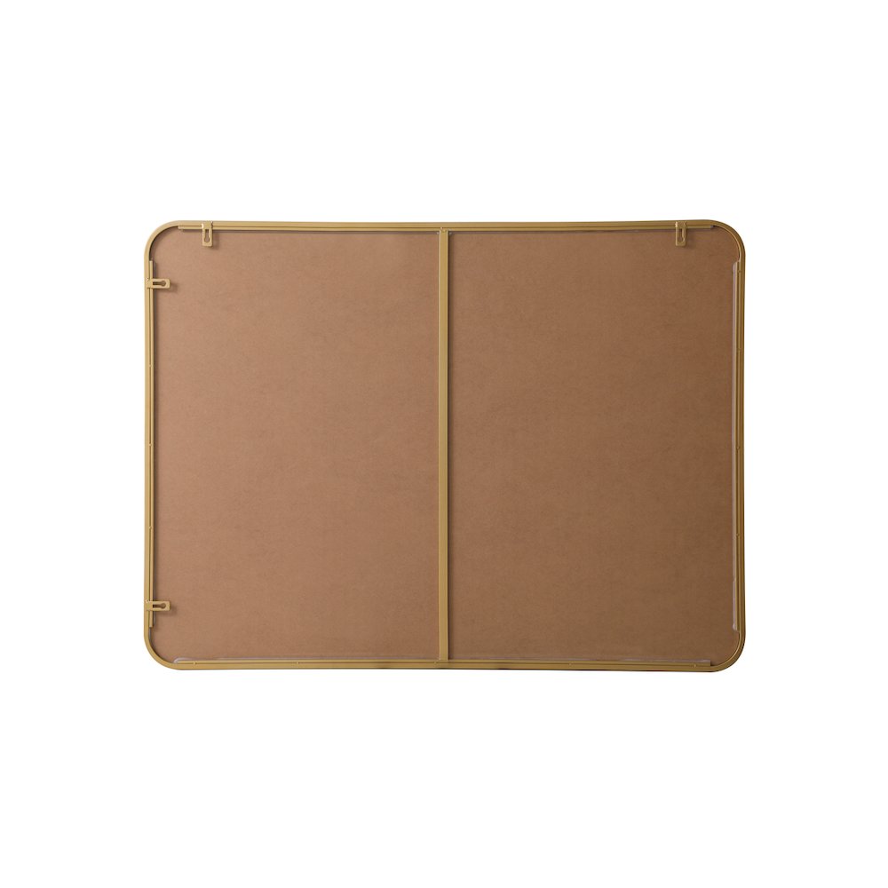 Soft corner metal rectangular mirror 30x40 inch in Brass