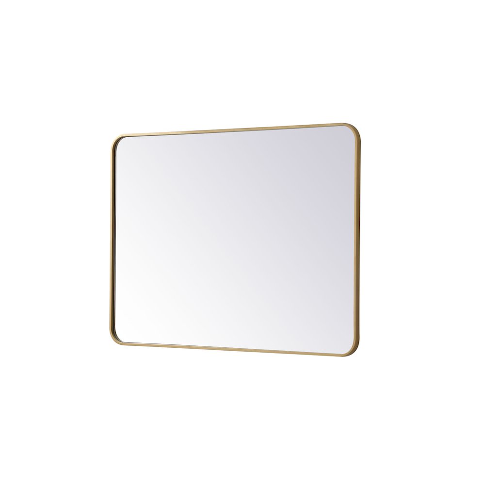 Soft corner metal rectangular mirror 30x40 inch in Brass