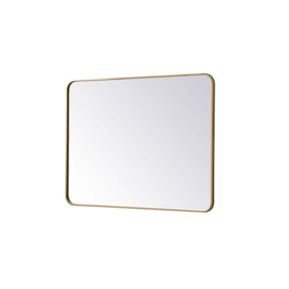 Soft corner metal rectangular mirror 30x40 inch in Brass