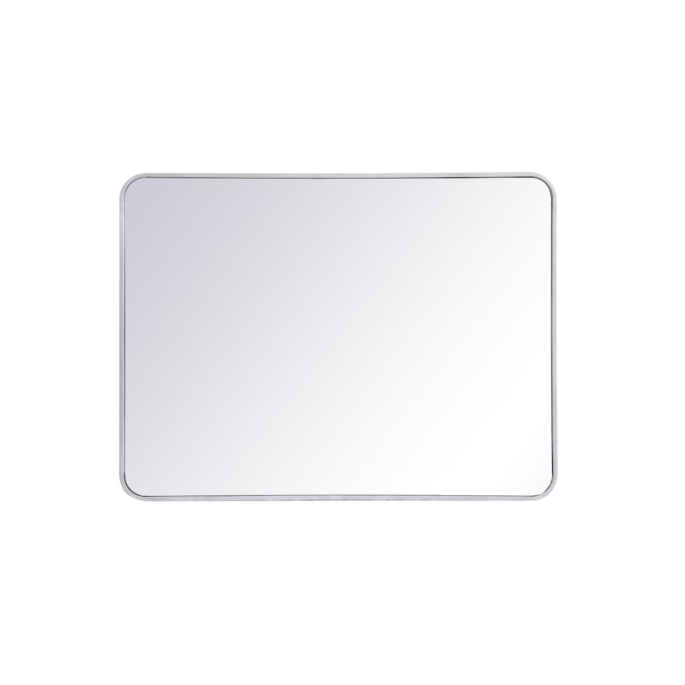 Soft corner metal rectangular mirror 30x40 inch in Silver