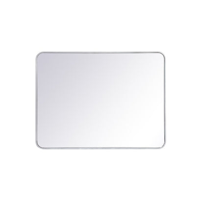 Soft corner metal rectangular mirror 30x40 inch in Silver