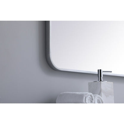 Soft corner metal rectangular mirror 30x48 inch in Silver