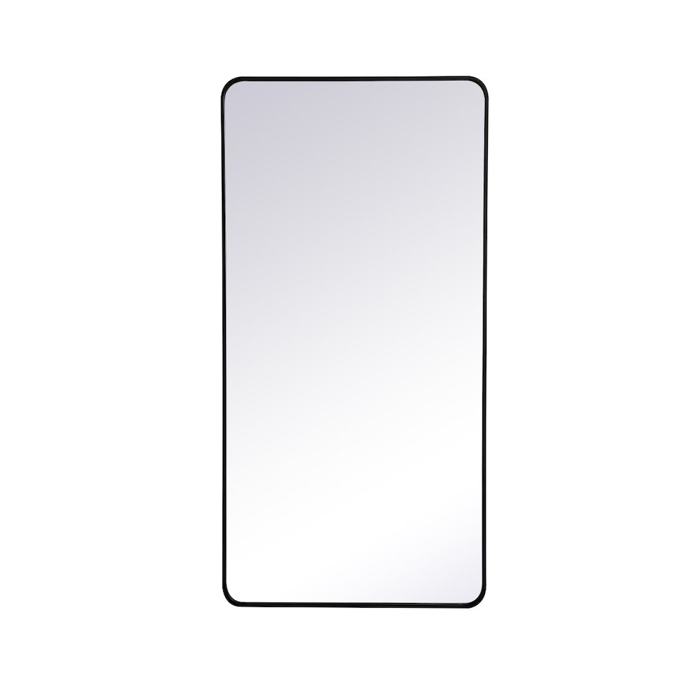Soft corner metal rectangular mirror 30x60 inch in Black