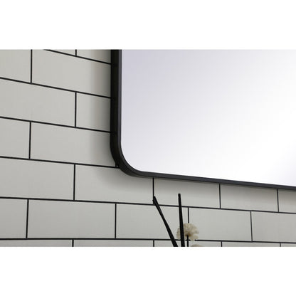 Soft corner metal rectangular mirror 30x60 inch in Black