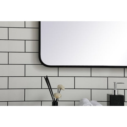 Soft corner metal rectangular mirror 30x60 inch in Black