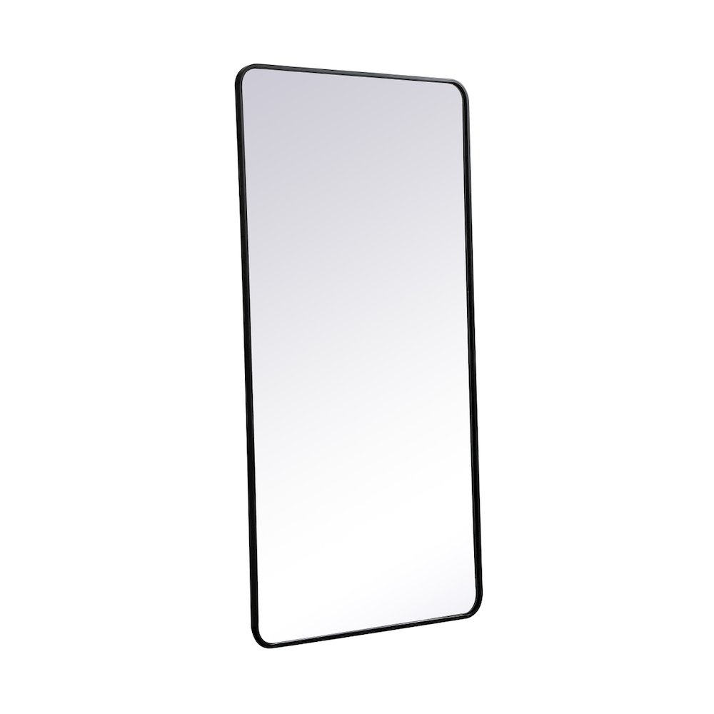 Soft corner metal rectangular mirror 30x60 inch in Black