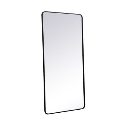 Soft corner metal rectangular mirror 30x60 inch in Black
