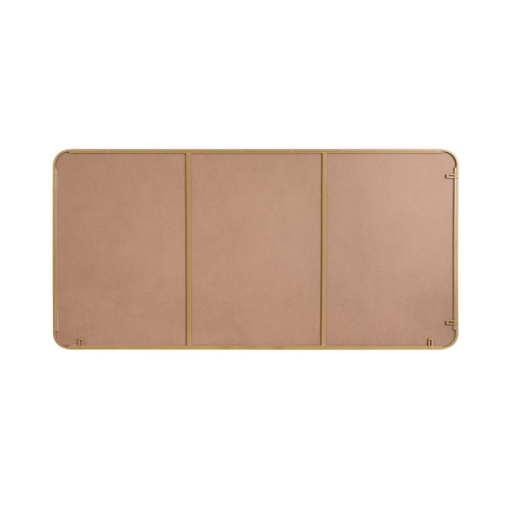 Soft corner metal rectangular mirror 30x60 inch in Brass