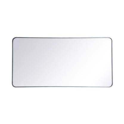 Soft corner metal rectangular mirror 30x60 inch in Silver
