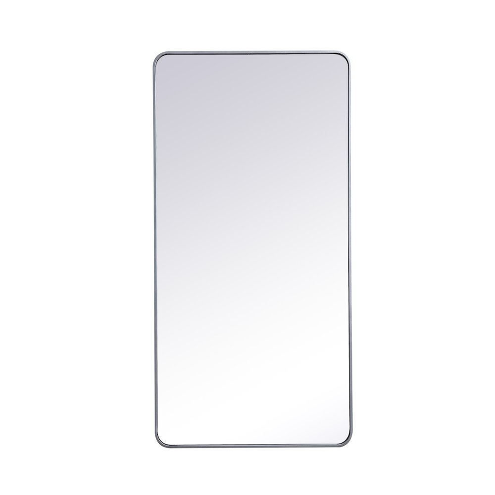 Soft corner metal rectangular mirror 30x60 inch in Silver