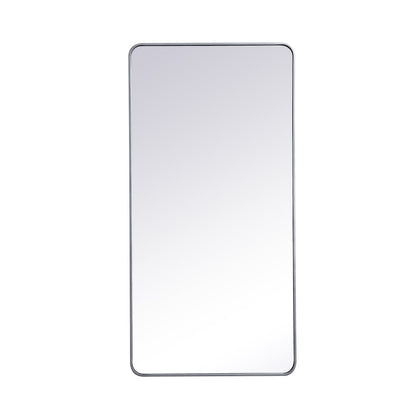 Soft corner metal rectangular mirror 30x60 inch in Silver