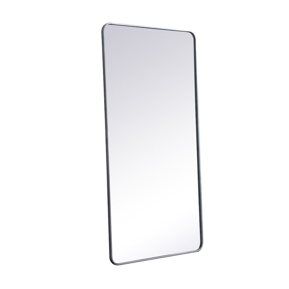 Soft corner metal rectangular mirror 30x60 inch in Silver