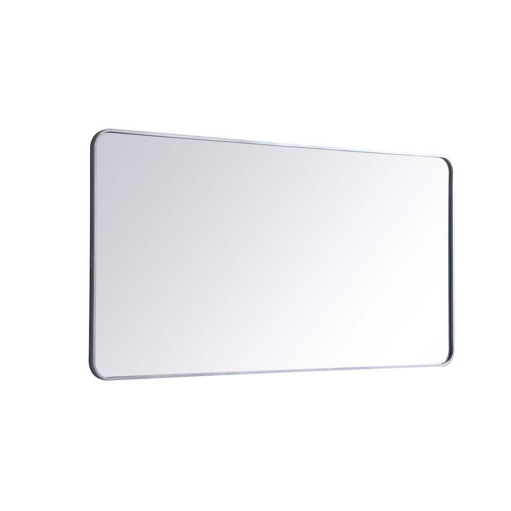 Soft corner metal rectangular mirror 30x60 inch in Silver