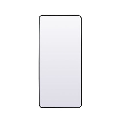 Soft Corner Metal Rectangle Mirror 32x72 Inch in Black