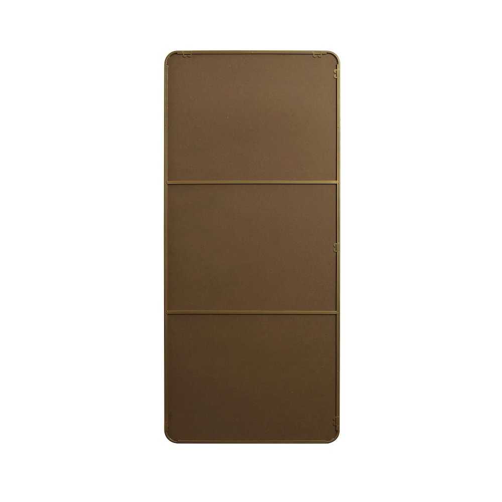 Soft Corner Metal Rectangle Mirror 32x72 Inch in Brass