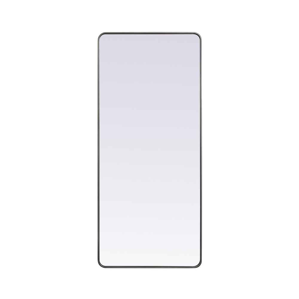 Soft Corner Metal Rectangle Mirror 32x72 Inch in Silver