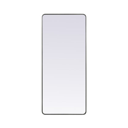 Soft Corner Metal Rectangle Mirror 32x72 Inch in Silver