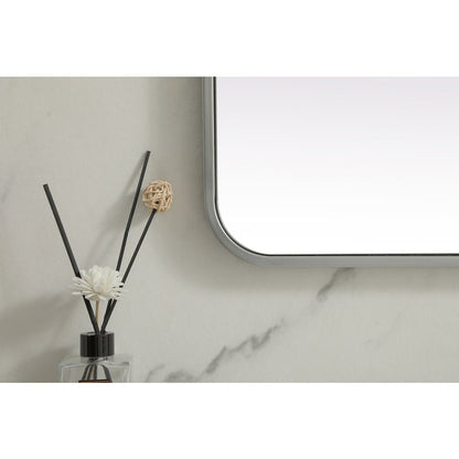 Soft Corner Metal Rectangle Mirror 32x72 Inch in Silver