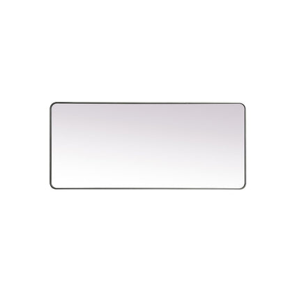 Soft Corner Metal Rectangle Mirror 32x72 Inch in Silver