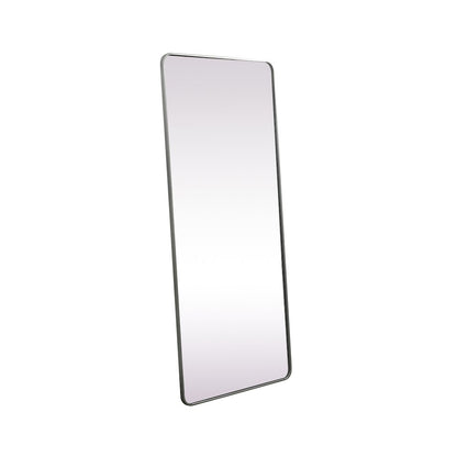 Soft Corner Metal Rectangle Mirror 32x72 Inch in Silver